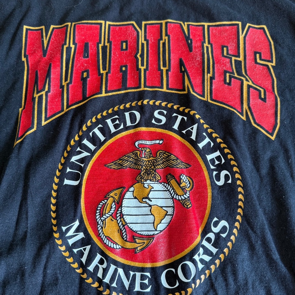 Men’s grey short sleeve T-shirt marine insignia